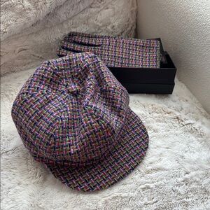 Glen appin of Scotland ladies cap and glove nwt wool multicolor tweed leather